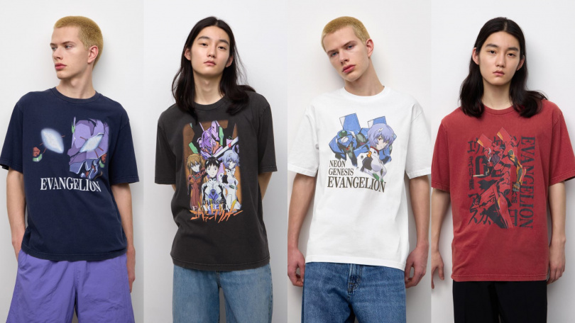 GU男女適穿水洗印花T恤EVANGELION1,590元。(圖/品牌提供)圖說:GU男女適穿水洗印花T恤EVANGELION2,590元。(圖/品牌提供)