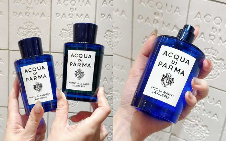 Acqua di Parma 帕納里加州桂珍釀淡香精、卡布里香橙珍釀淡香精、阿爾瑪菲無花果珍釀淡香精 50ml/6,800元、100ml/9,800元、180ml/12,600元(圖/廖怡婷 攝)