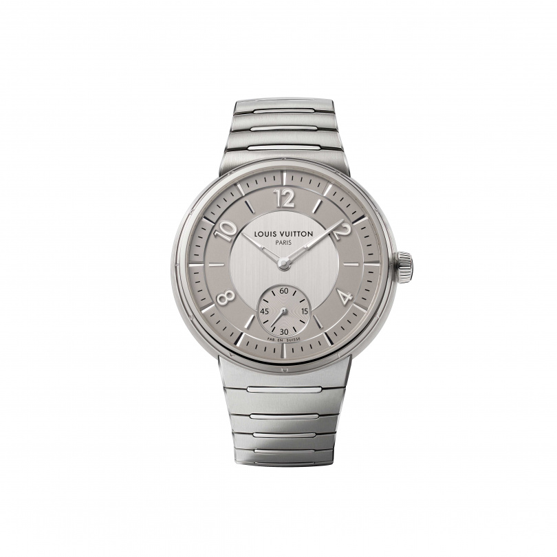 Tambour 腕錶--自動機芯、40毫米及精鋼 (灰色錶盤) ／600,000元 （圖／品牌提供）