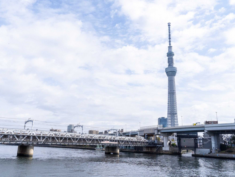 步行在SUMIDA RIVER WALK橋上以最短距離來往淺草及東京晴空塔®之間。