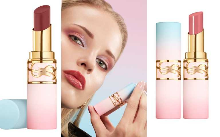 YSL BEAUTY限量 情挑誘光潤唇膏#7B/1,580元；限量情挑誘光水唇膏#44/1,650元（圖／品牌提供）