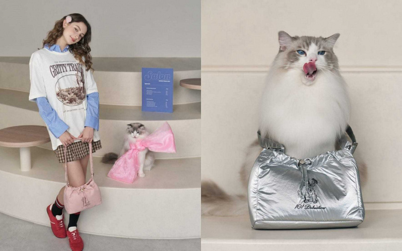 ROBINMAY星際水桶斜背包(迪士尼貓狗系列)／1,790元  因為是跟包身同色系的貓狗刺繡，不怕太過搶眼，走低調路線的女生也OK。（圖／ROBINMAY提供）