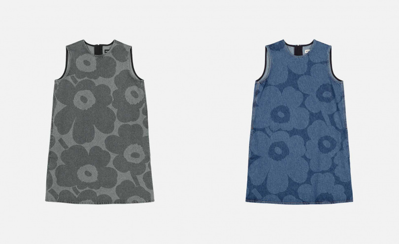 Marimekko丹寧Unikko印花短洋裝（圖／品牌提供）