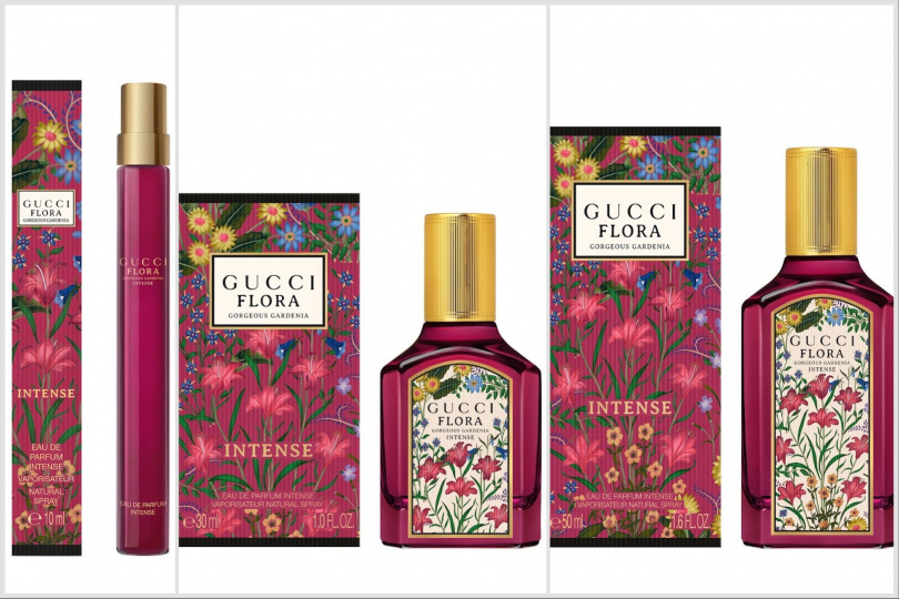  GUCCI 華麗梔子花女性極致淡香精有不同大小的尺寸，左起為10ml / 1,400元、30ml / 3,700元、50ml / 4,800元，還有100ml / 6,850元的選擇喔！（圖/品牌提供）