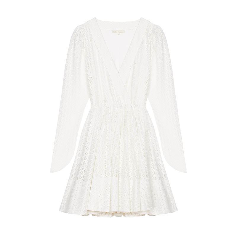 Maje白色蕾絲洋裝／11,590元