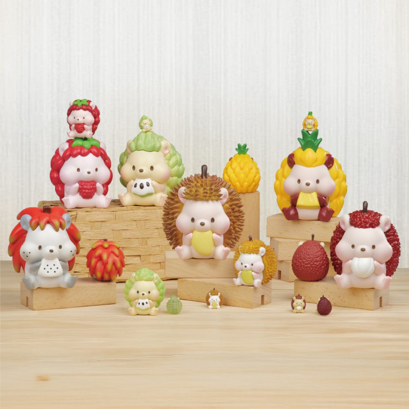 Jinart 水果刺蝟 PLUS⁺ 軟膠公仔 單抽 390元，全套6入 /2,340元（圖／品牌提供）