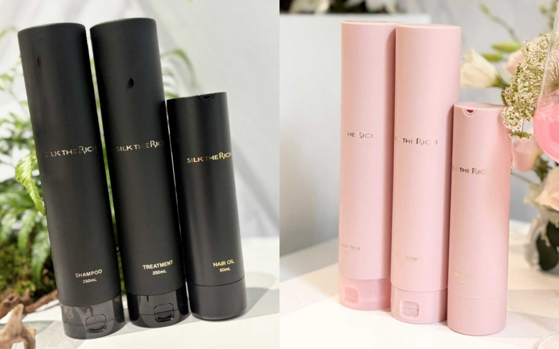 香味很中性、洗後有自然蓬鬆感的頭皮&修護黑瓶系列，很多男生都是愛用者；還有訴求極致潤澤感的高保濕&修護系列，特別推薦給染燙後的受損髮質。（圖／吳雅鈴攝）