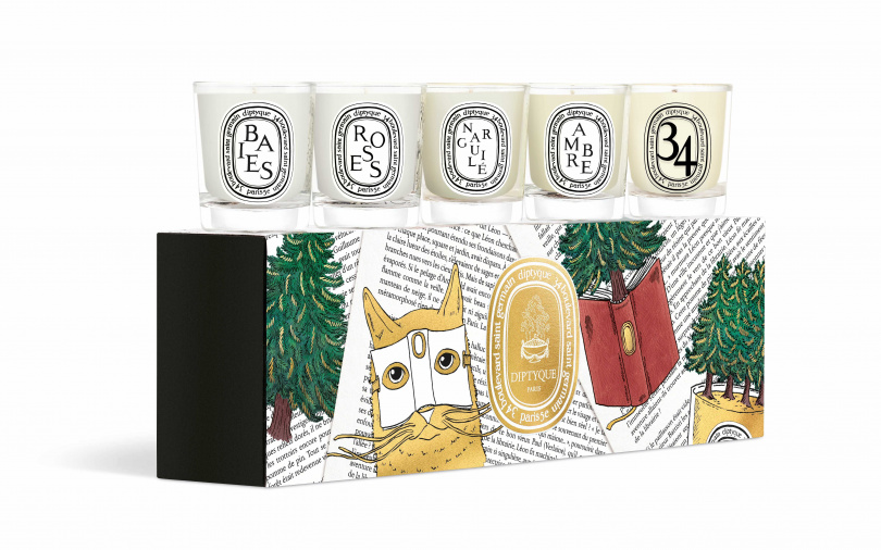 Diptyque 2025聖誕限量蠟燭禮盒5x35g／3,400元（圖／品牌提供）