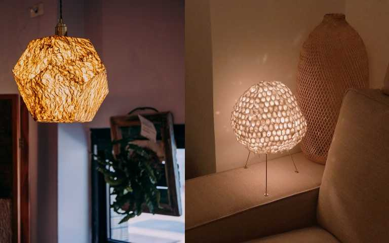 燈飾左為黑色雋永、右為康力升（圖／業者提供）​