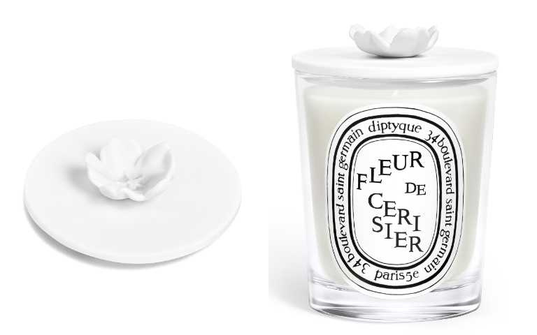 Diptyque 季節限定版櫻花陶瓷燭蓋（適合配搭190g蠟燭）／2,700元（圖／品牌提供）