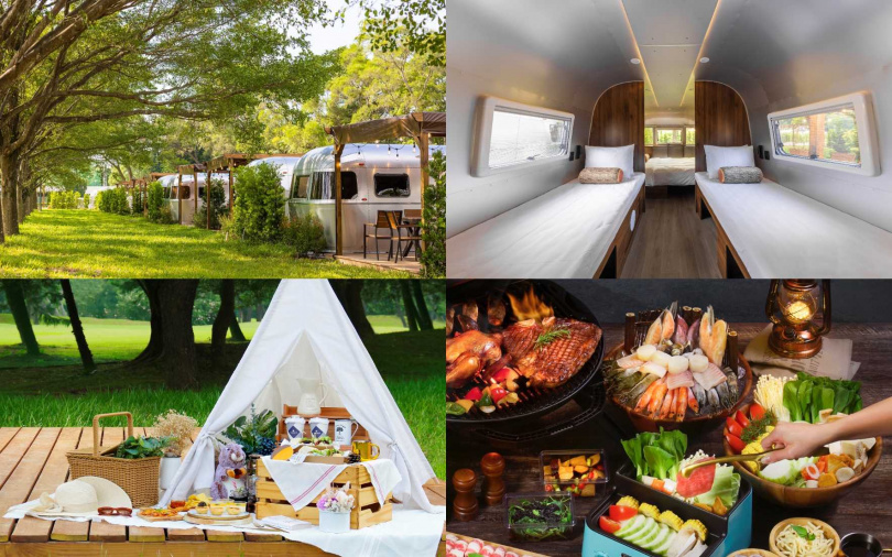 全新豪華露營體驗品牌「朋趣」，結合時下最流行的Glamping豪華露營車，一泊四食全包，讓你一卡皮箱就能入住。