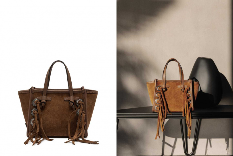 Gianni Chiarini Miss Marcella麂皮扭結手提包／16,800元（圖／品牌提供）