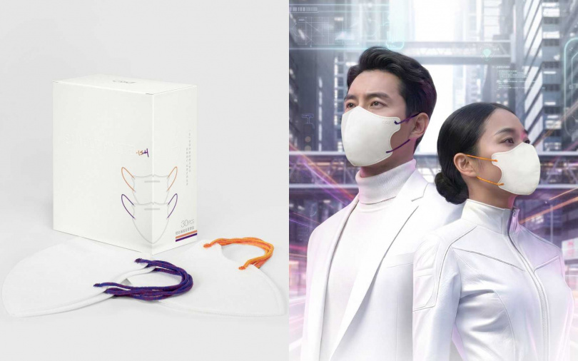 「SIMPLY WHITE 2026 年度限定款」每盒30 片入,內含「賽博靛」與「電感橘」耳繩設計各15 片,3/13起於各大電商與實體通路正式開賣。(圖/品牌提供)