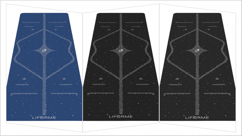 LIFORME魔幻星空限定墊,共推出薄暮藍-銀河、玄宙黑-銀河、玄宙黑-金星銀河三款設計,185×68cm/8,800元。(圖/品牌提供)