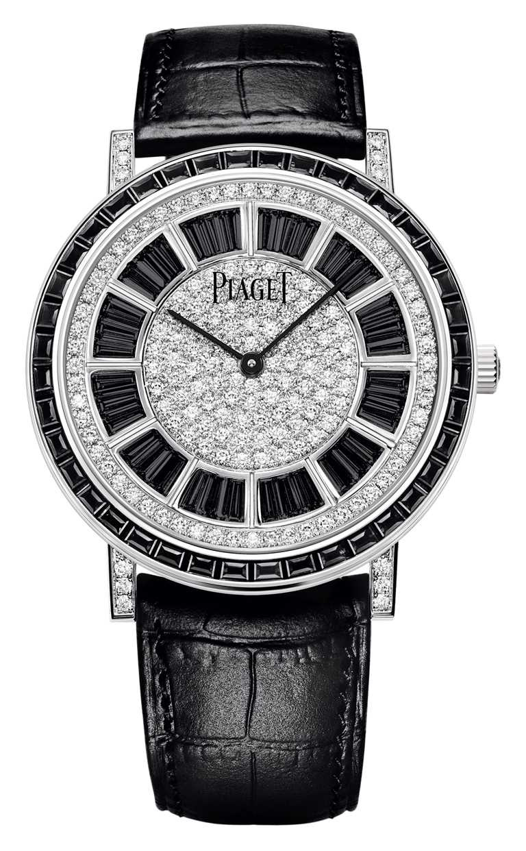 PIAGET「Altiplano」系列黑鑽時標頂級珠寶自動腕錶╱7,550,000元。（圖╱PIAGET提供）