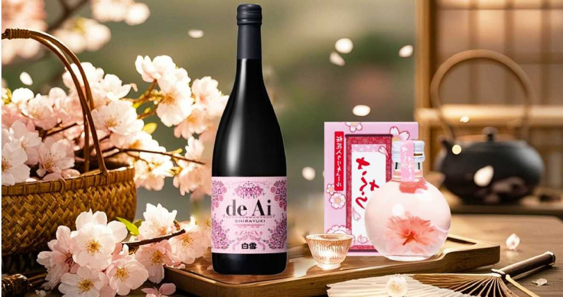 湊湊推出期間限定的櫻花酒類。(圖/湊湊火鍋提供)