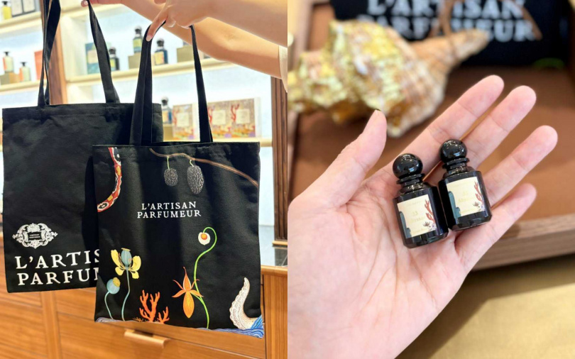 消費滿額禮是做工好精緻的帆布袋和可愛指數破表的迷你小香！（圖／吳雅鈴攝）