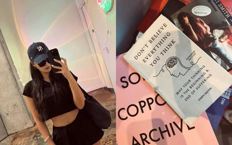 47歲孫芸芸一身全黑穿搭，短版黑T辣秀小蠻腰，狀態驚人。（圖／取自IG @aimeeyunyunsun）