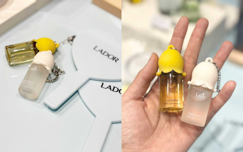 消費滿額禮的迷你髮油跟手拿鏡未免太可愛！（圖／吳雅鈴攝）