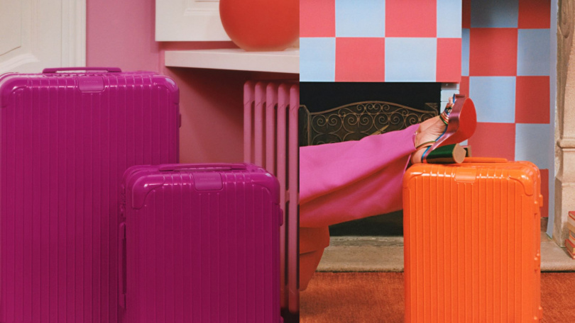 RIMOWA Essential系列Cabin Orange亮橙色與Magenta紫紅色行李箱 / 31,500元。RIMOWA Essential系列Trunk Plus Orange亮橙色與Magenta紫紅色行李箱 / 49,900元。（圖／品牌提供）