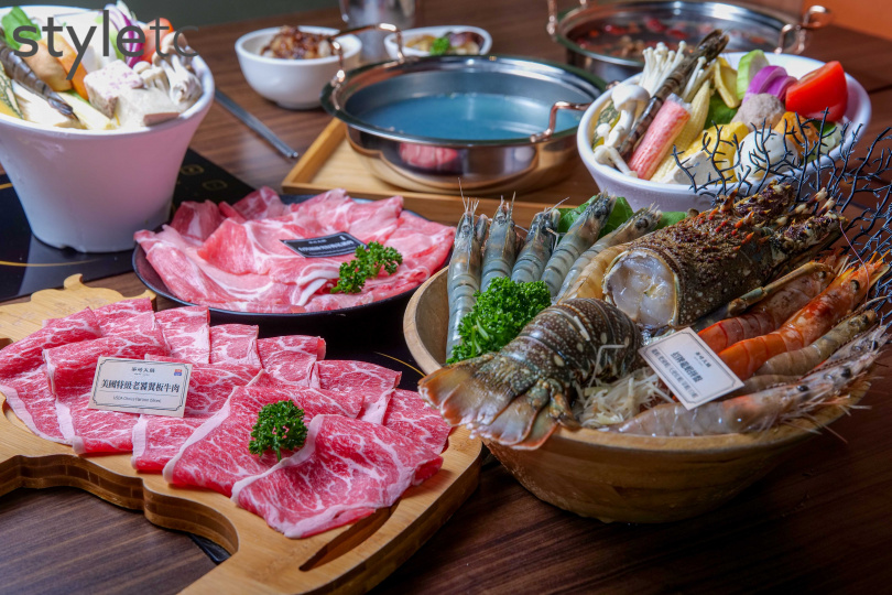 「招牌龍蝦套餐」除了鮮美海味還可以雙拼肉盤，老饕牛、究好豬都是人氣選項。（依肉盤選擇1,680至1,980元，圖／焦正德攝）