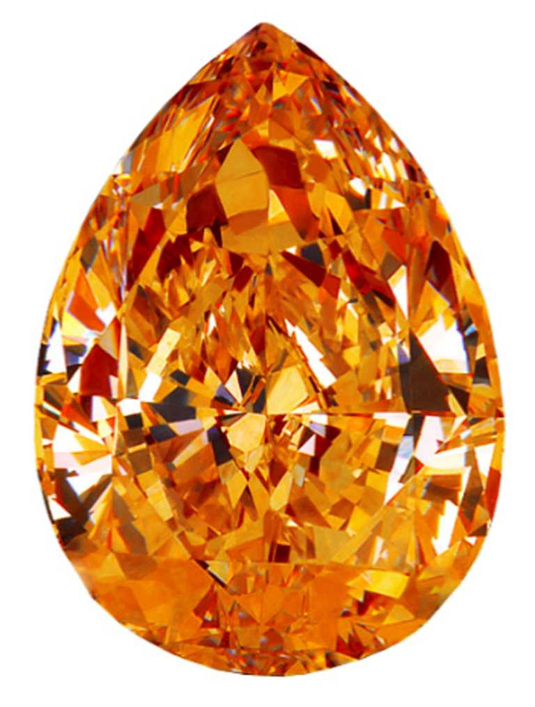 1克拉「正橙色艷彩」（Fancy Vivid Orange）鑽石。（圖╱Diamond Bank提供）