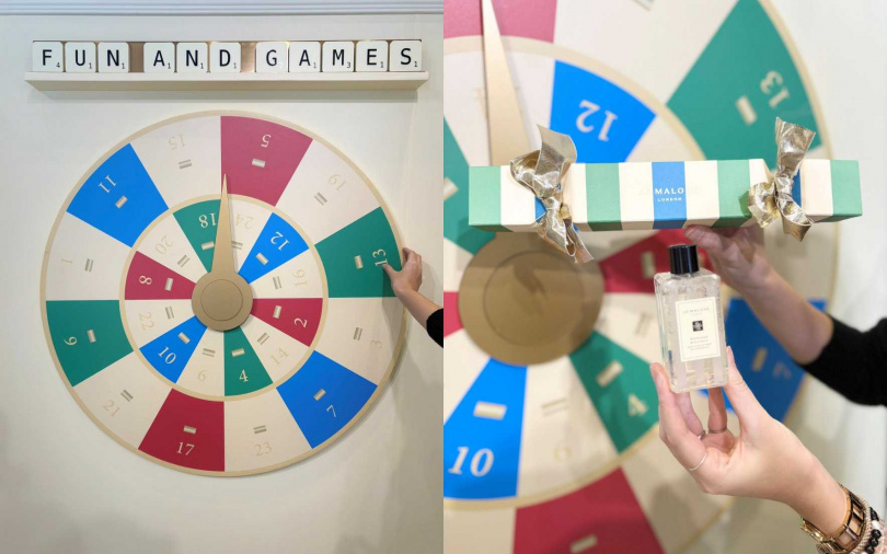 人人有獎的轉盤遊戲，最大獎是100ml的香氛潔膚露也太讚！（圖／吳雅鈴攝）