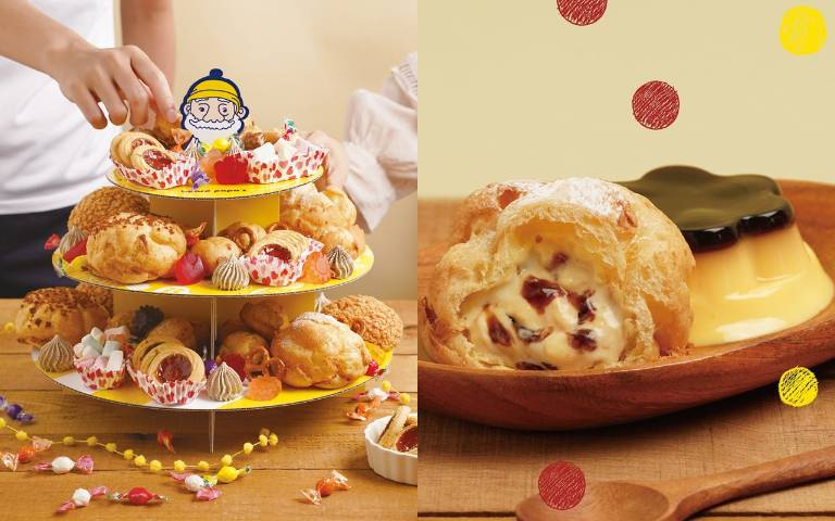 「統一布丁」化身泡芙!beard papa’s爆漿「布丁泡芙」只賣30天,買就送「派對點心架」在家也能當貴婦!