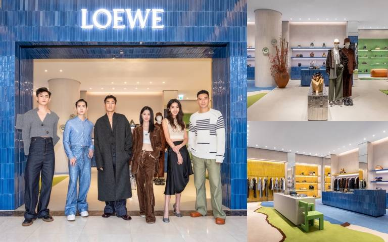 LOEWE 台北微風本館專門店重新開幕，邀請雙好爸爸楊祐寧、王陽明，新生代小生石知田、邱以太，隋棠搭邵雨薇逛店！