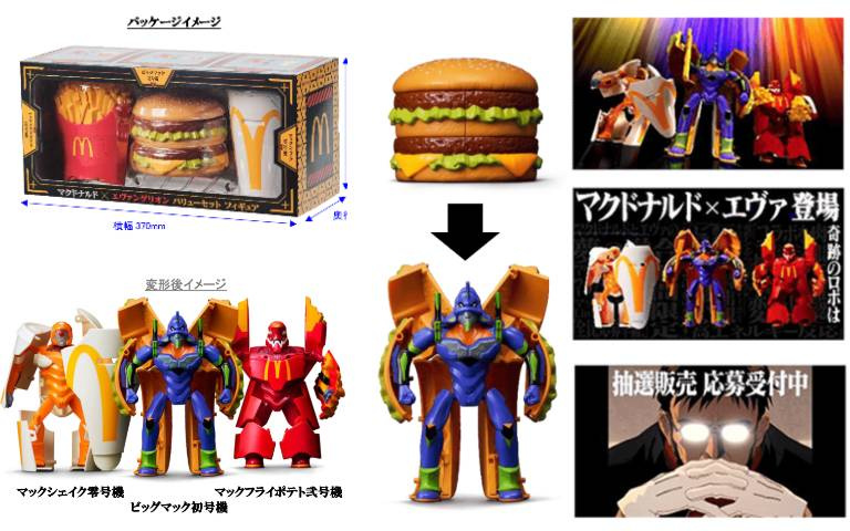 日本麥當勞與《新世紀福音戰士》推聯名公仔讓鐵粉暴動！　大麥克、薯條和飲料能變形為初號機、二號機和零號機真的太有創意