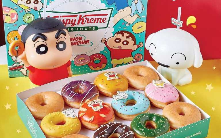 泰可愛!Krispy Kreme推出「蠟筆小新」造型水杯,還有多種新口味甜甜圈!