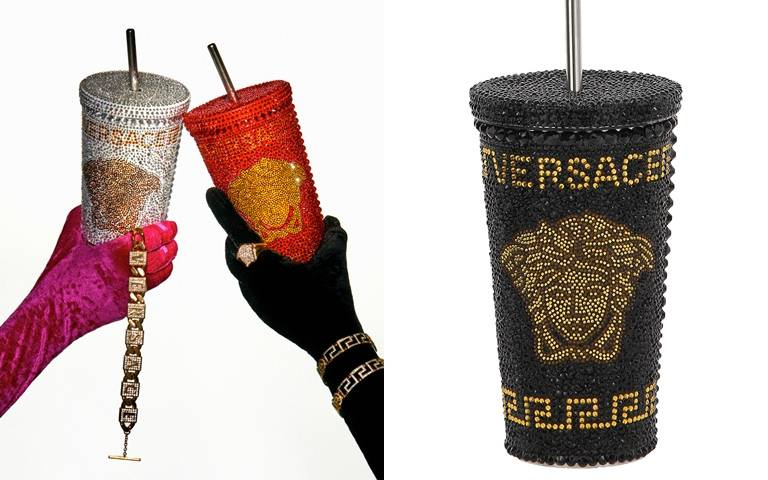 炫富新標配！VERSACE推出超奢華水晶隨行杯！用它來喝手搖飲實在太吸睛啦！