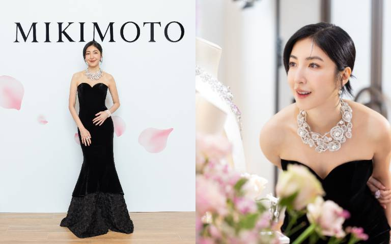 楊謹華戴上「戰袍級」珍珠項鍊、現身MIKIMOTO頂級珠寶展，笑稱自己大女主氣場全開