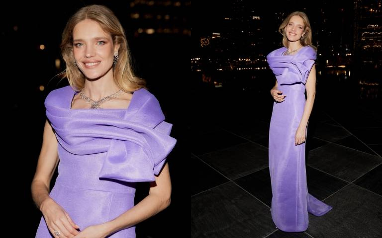 LV集團太子妃Natalia Vodianova嫁入豪門後果然身價不凡!紫色女神級禮服搭配Chaumet成套鑽飾珠寶貴氣十足!