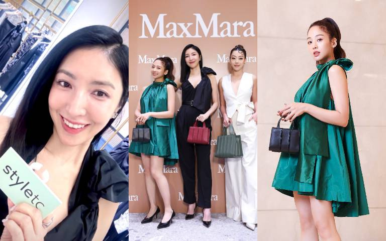 楊謹華深V爆乳性感現身Max Mara,合體蔡詩芸、吳映潔比美!立體蝴蝶結造型、甜美氣場拉到最滿