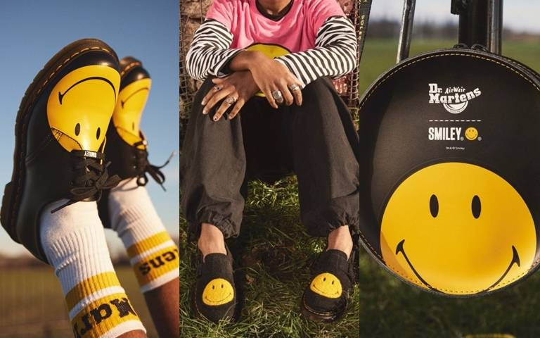 Dr. Martens×Smiley!三孔馬汀鞋與懶人鞋,還有超潮小圓胸包!