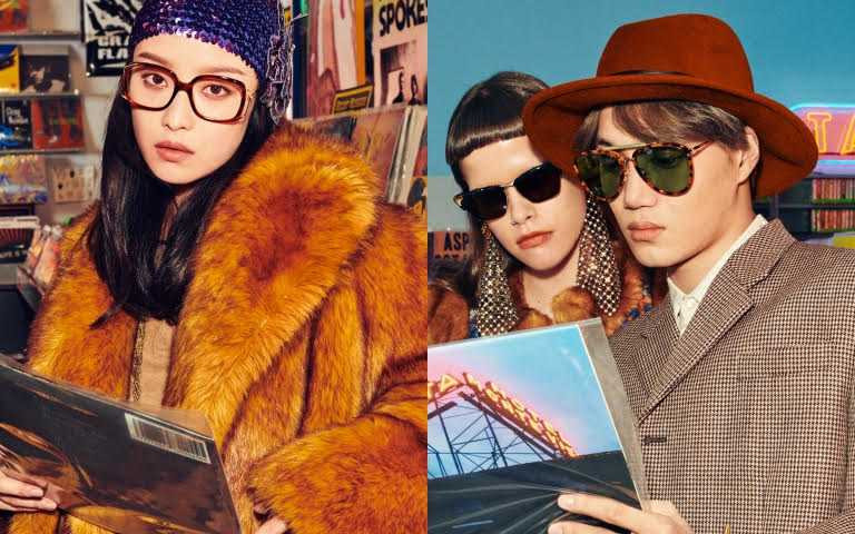EXO KAI、倪妮大玩復古風 戴起眼鏡在老派場片行裡穿搭GUCCI