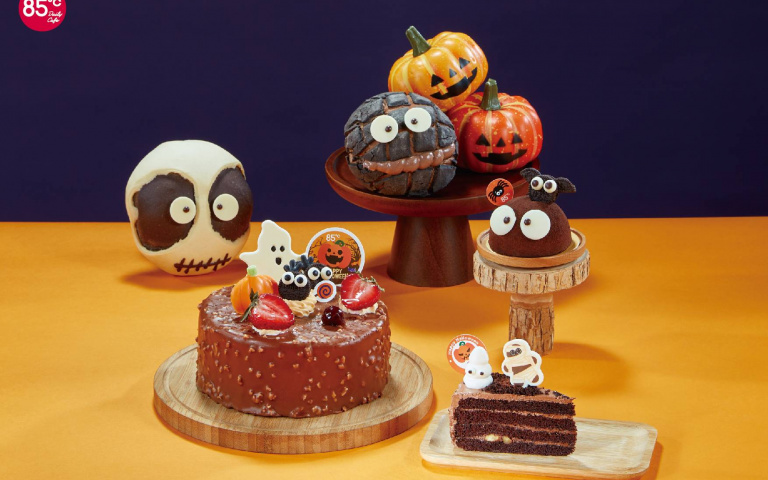 85℃萬聖節蛋糕！超Q小黑炭、魔鬼造型，還有超搞怪菠蘿小鬼和骷顱頭！