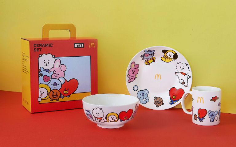 麥當勞推「BT21陶瓷餐具」　全台限量七萬組