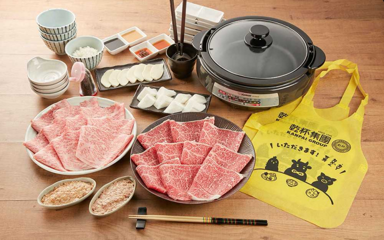 買「肉肉箱」即贈「7200元烤盤組」！乾杯集團推「宅家當店長」活動，入手「火鍋套餐」就送「象印鐵板鍋」！