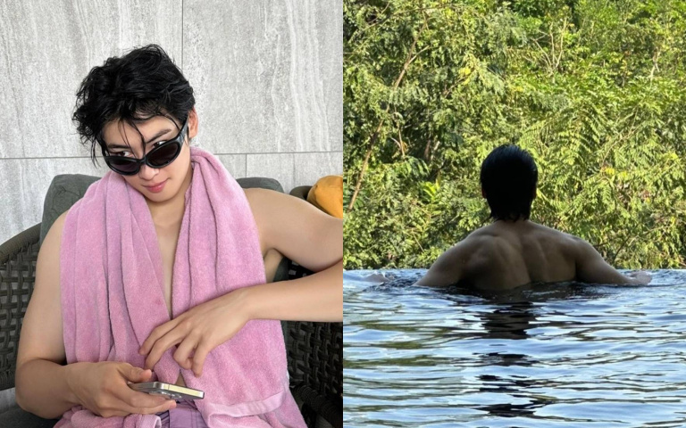 車銀優泳池大秀好身材　網友：遮臉就是馬東石