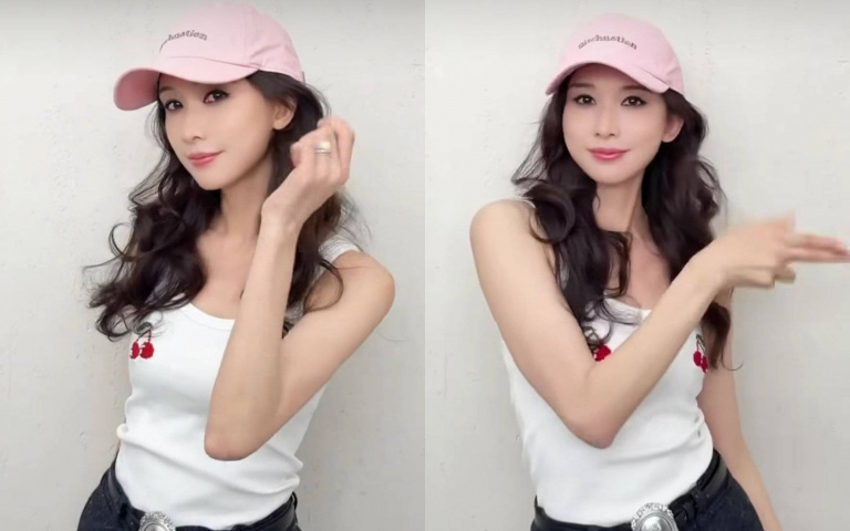 林志玲IG跳抖音舞吸萬人朝聖！50歲穿「櫻桃背心」嫩成大學生，網全看傻：志玲姊姊真的不會老