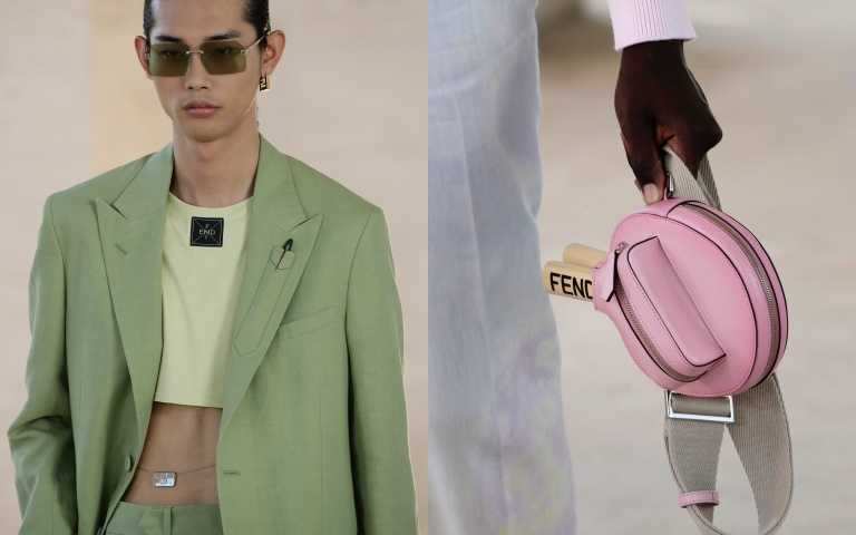FENDI 2022 男裝春夏大秀:用涼鞋、玻璃漸層Baguette包、桌球袋包...迎接義式男子夏日