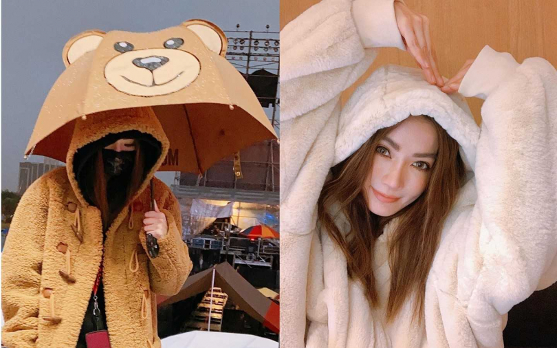 姐姐太萌!謝金燕身穿泰迪熊可愛模樣現身跨年演唱會,雨傘詢問度破表!