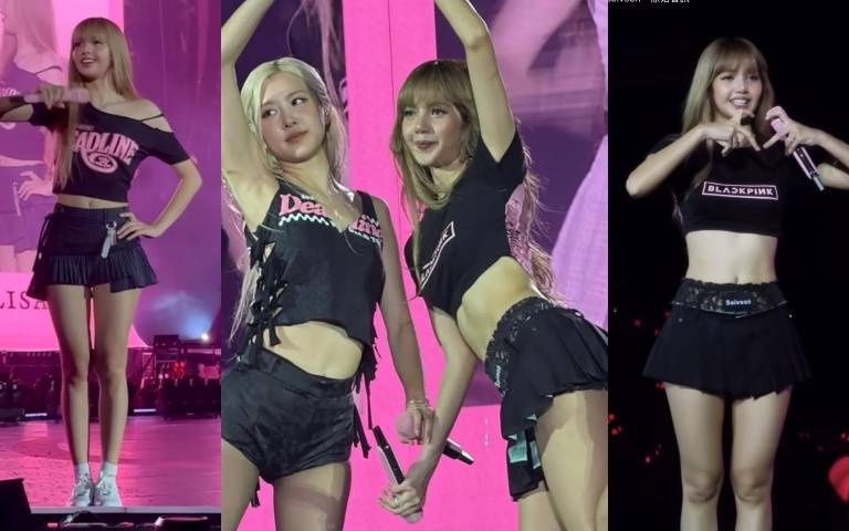 BLACKPINK LISA高雄場太挺台！穿上兩大台灣服裝品牌Seivson黑色蕾絲短裙、PCES百褶短裙，性感驚豔全球！