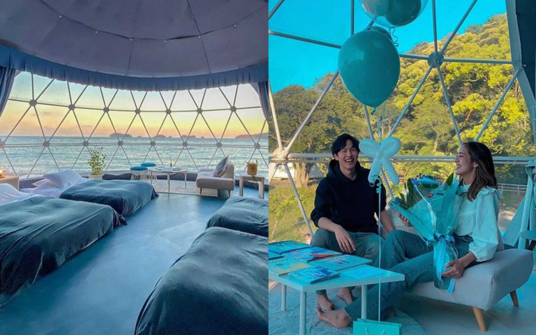 露營不必往深山跑!「透明海景帳篷」保證美哭你,夜晚再爽嗑BBQ+龍蝦大餐!