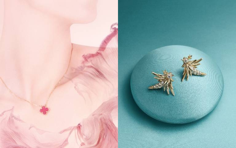 寶圈兩大經典又出新招！Tiffany「石上鳥」真的飛起來、梵克雅寶幸運草換上夢幻粉紅新裝