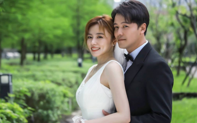 王瞳再披婚紗！跟黃文星姿勢擺到抽筋