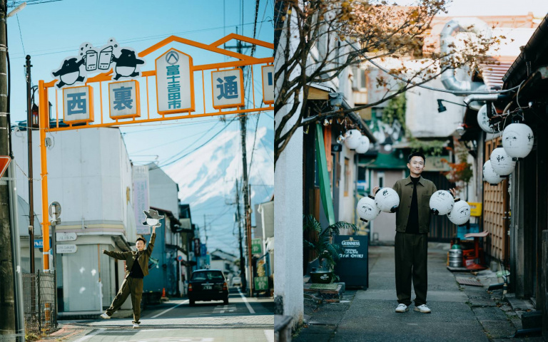 日本「富士吉田市」合作台灣插畫家Cherng　超萌「馬來貘」出沒大街小巷