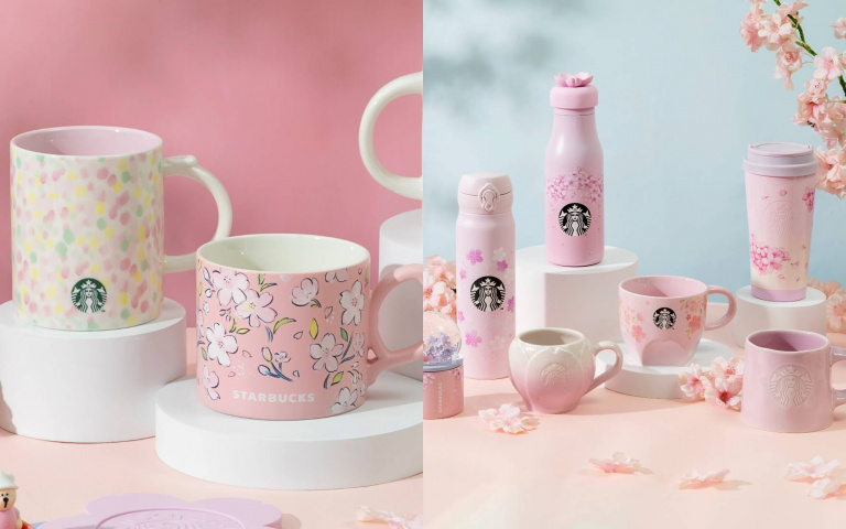 星巴克推一系列櫻花粉紅商品 變色馬克杯、玻璃碗美翻